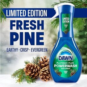 Limited Edition New Dawn Powerwash Spray Dish Soap Fresh Pine 16 FL.